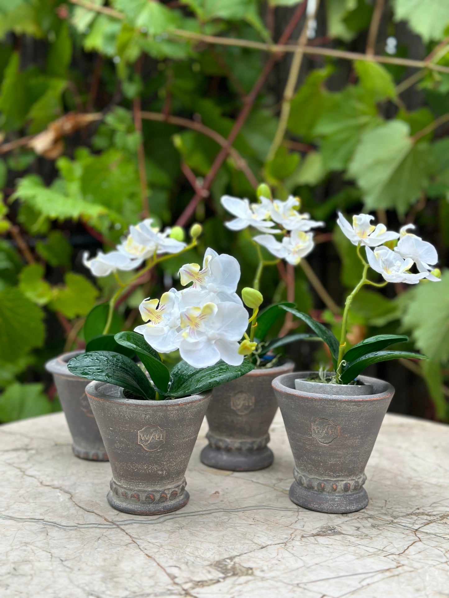 small grey pots