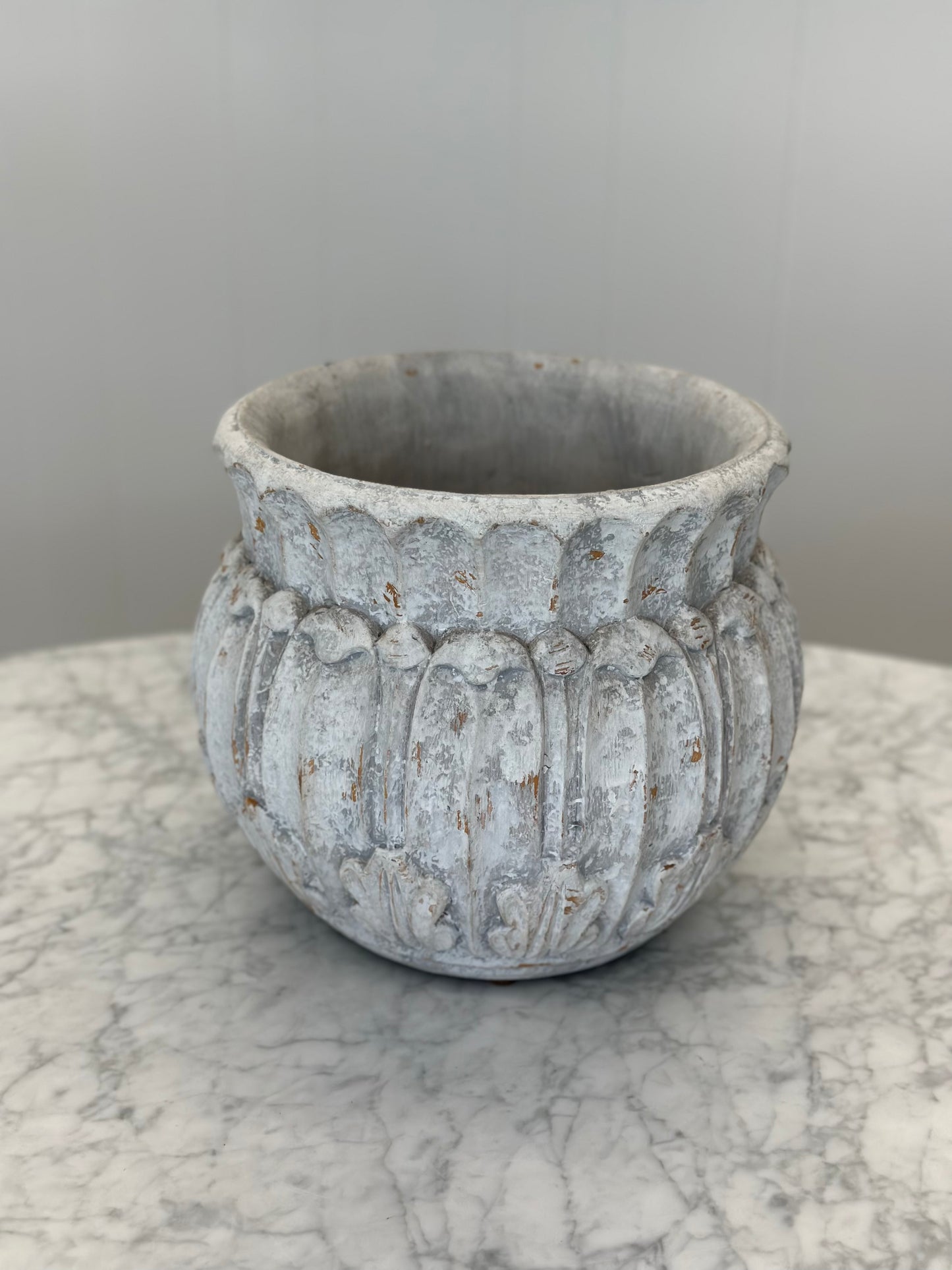 White Washed Wood Container