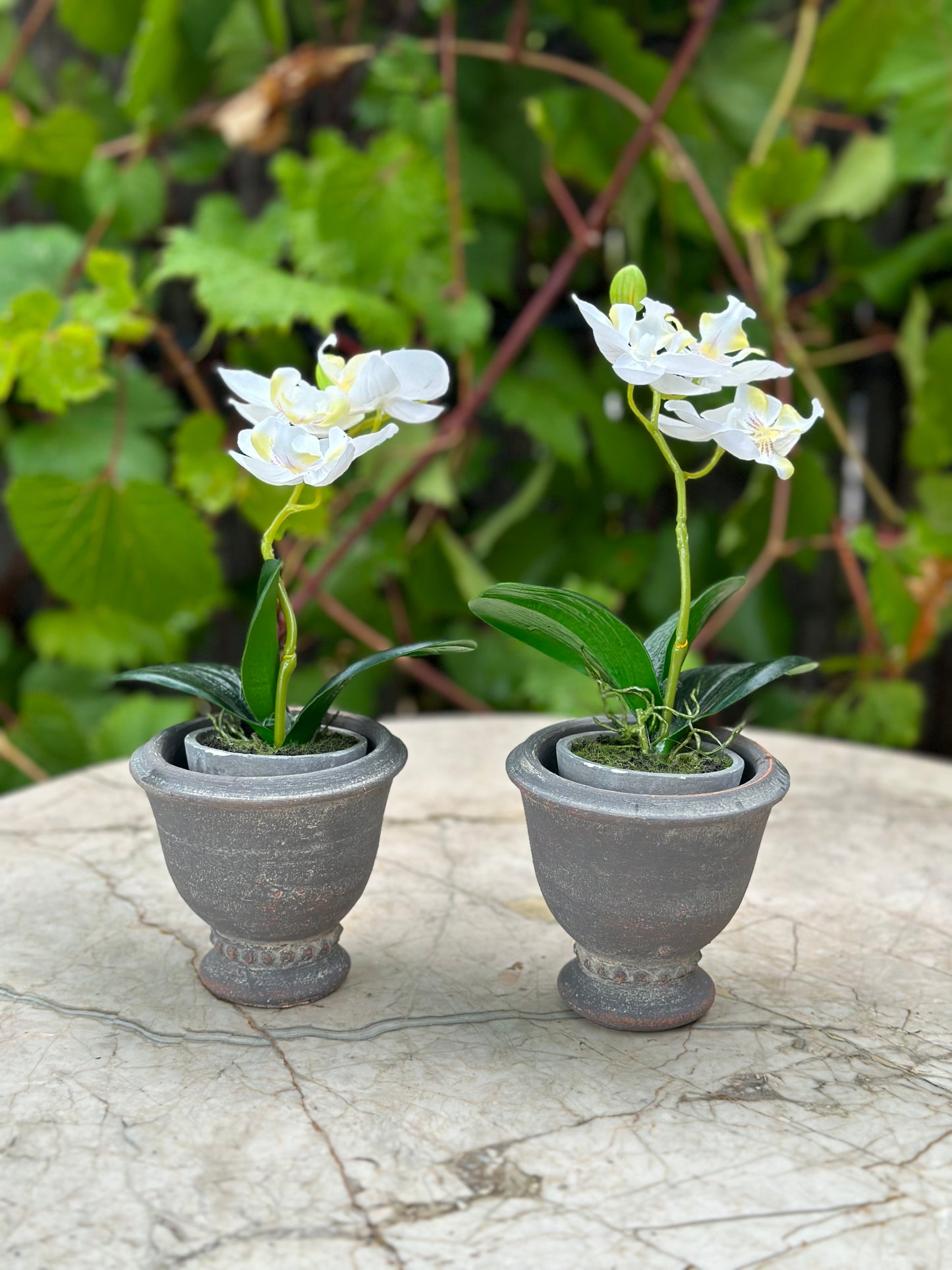 small grey pots