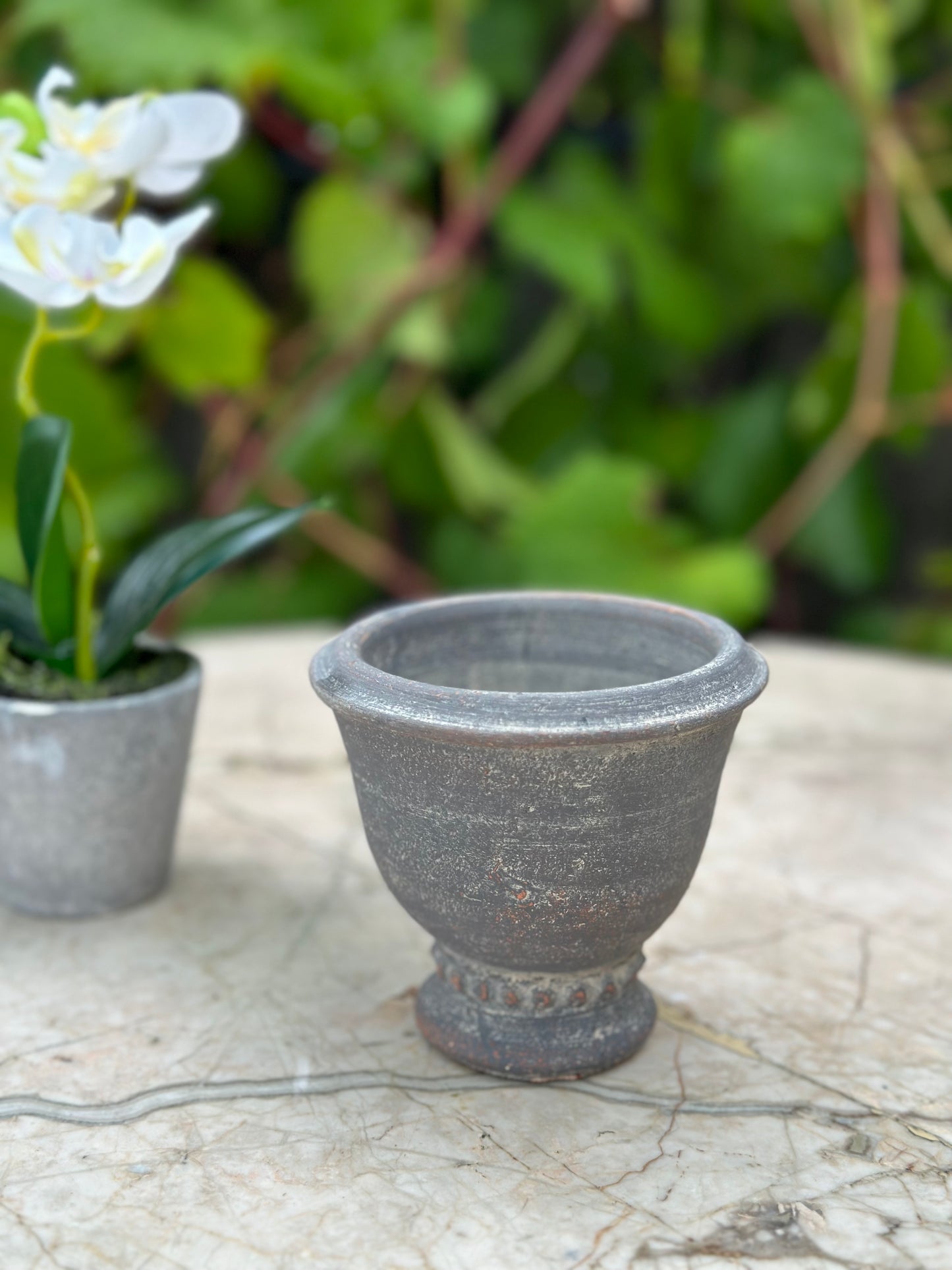 small grey pots