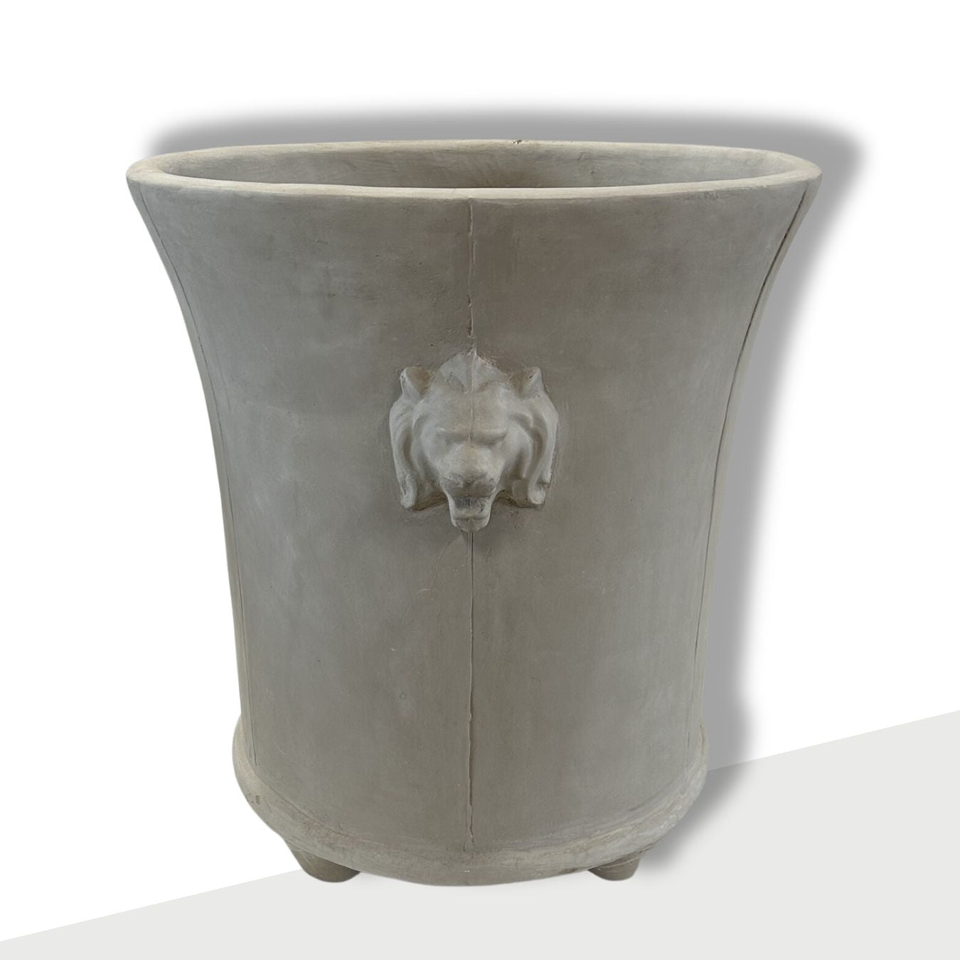 Fiberglass - Lion Head Planter Limestone Finish