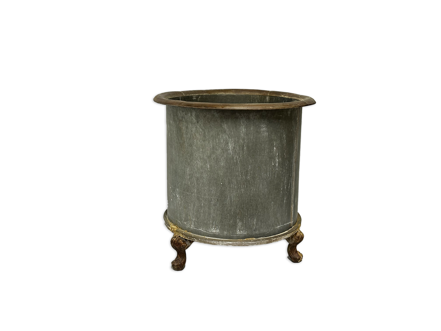 French Tin Planter with Feet