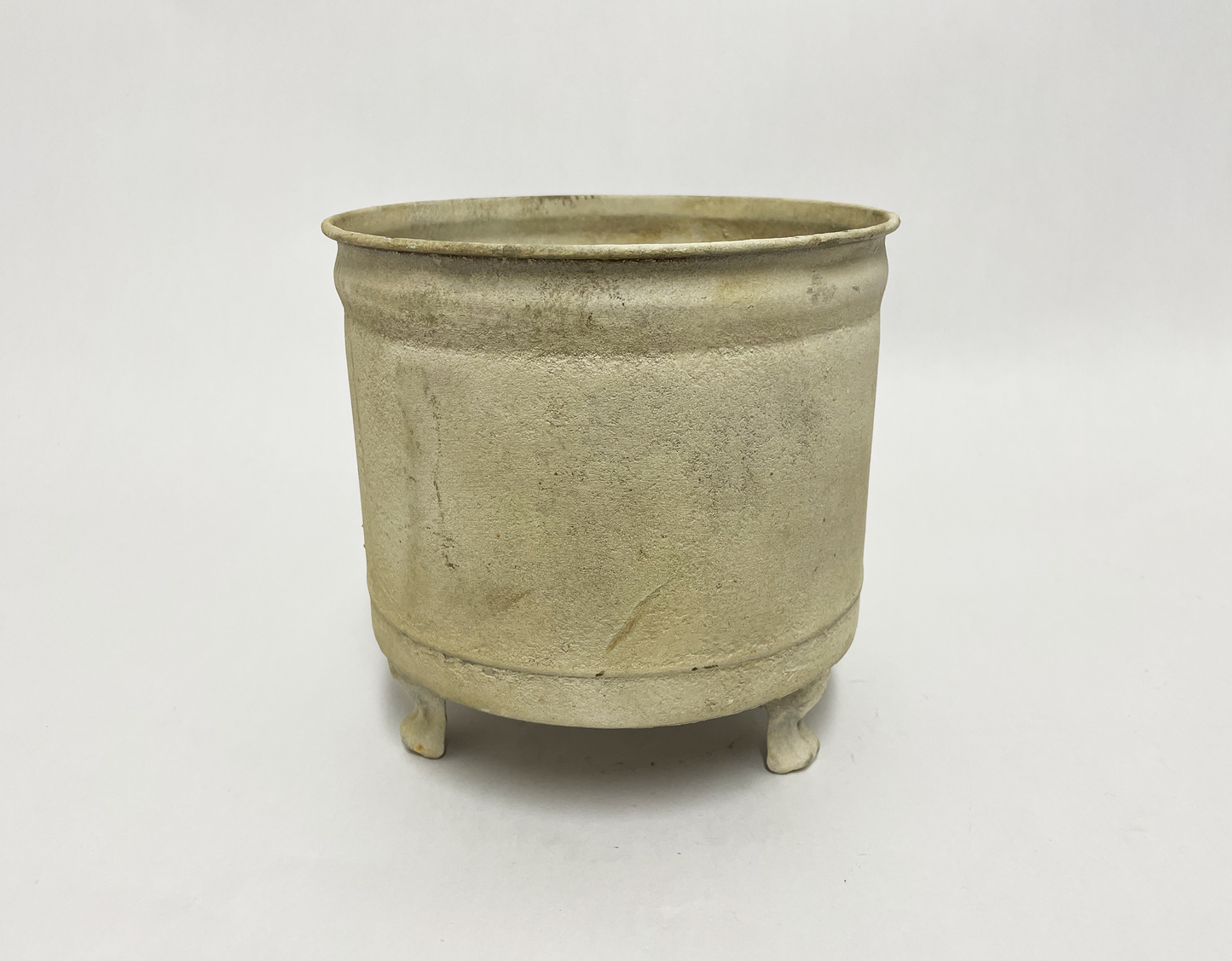 Distressed Metal - Round Footed Planter, 8"w x 8"d x 8"h